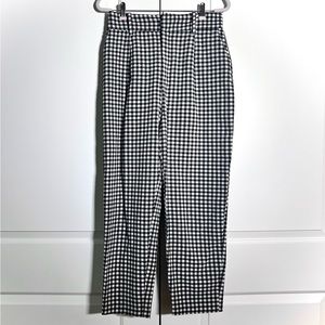 Zara Gingham Straight Leg Pants